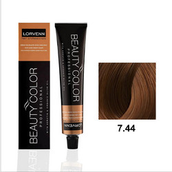 Lorvenn Beauty Color 7.44 Ξανθό Χάλκινο Βαθύ Μόνιμη Βαφή Μαλλιών 70ml