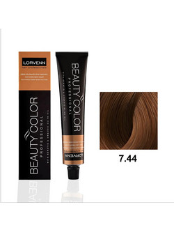 Lorvenn Beauty Color 7.44 Ξανθό Χάλκινο Βαθύ Μόνιμη Βαφή Μαλλιών 70ml