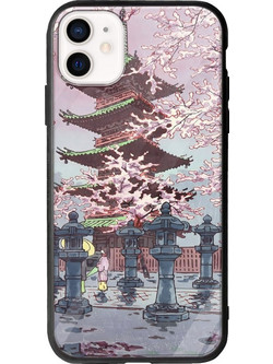 Θήκη Ukiyo-e - Cherry Blossom iPhone 12 Groove TPU (Tempered Glass και TPU)