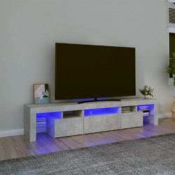 vidaXL Έπιπλο Τηλεόρασης Ξύλινο Γκρι με Φωτισμό Led Μ200xΠ36.5xΥ40cm 3152813