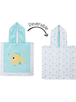FlapJackKids Baby Fish Παιδικό Πόντσο Θαλάσσης Μπλε 38x38cm