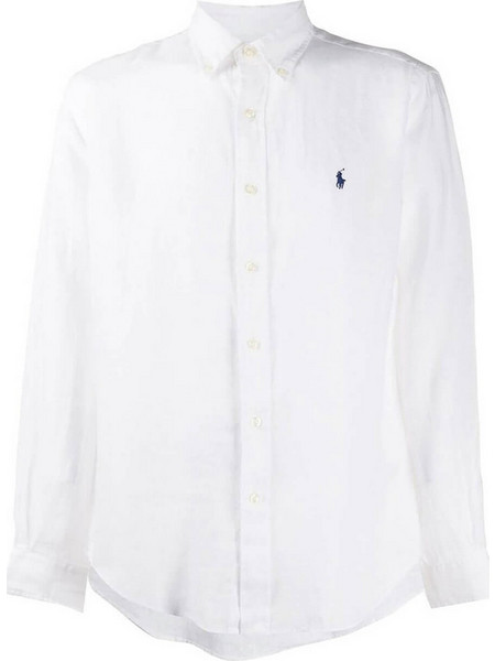 Polo Ralph Lauren Ανδρικό Πουκάμισο Λινό Μακρυμάνικο Κανονική Γραμμή Λευκό 710794141-005