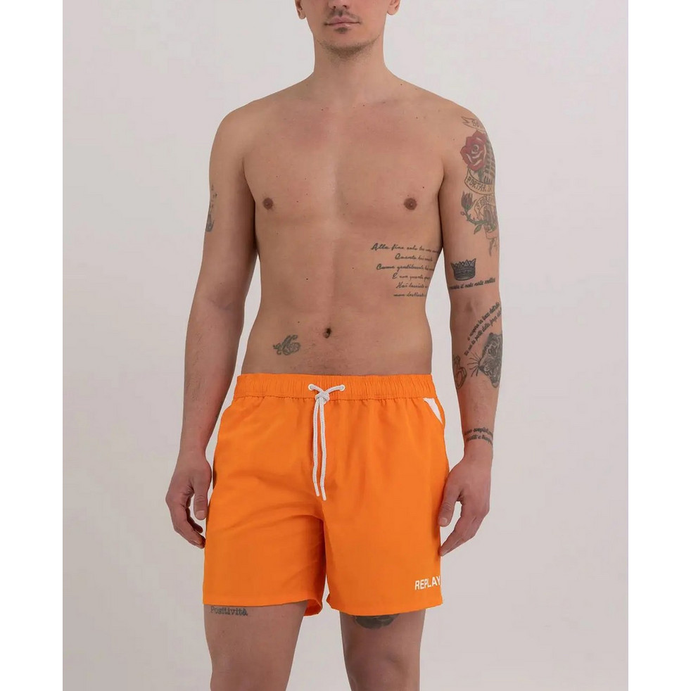 Costume Boxer Da Uomo Replay Lm1127 - Pantaloncini Da Bagno Con Elastico E Tasca