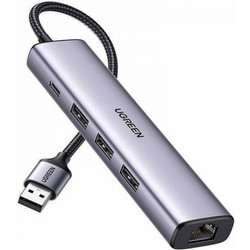 Ugreen 60554 USB Hub 3.0 USB-A με 5 Θύρες USB-A / USB-C / Ethernet
