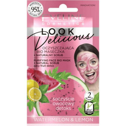 Eveline Look Delicious Watermelon & Lemon Κρεμώδης Μάσκα Προσώπου για Καθαρισμό & Καταπράυνση 10ml