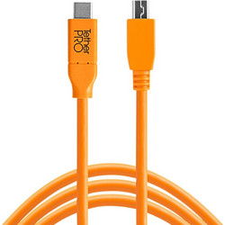 Tether Tools USB-C to 2.0 Micro-B 5-Pin 4,60m Orange (CUC2515-ORG)