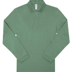 B&C Collection Ανδρική Μπλούζα Polo Μακρυμάνικη Πράσινο Mint PU427