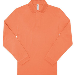 B&C Collection Ανδρική Μπλούζα Polo Μακρυμάνικη Κοραλί PU427