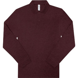 B&C Collection Ανδρική Μπλούζα Polo Μακρυμάνικη Μπορντό PU427