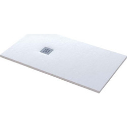 Sanitec A403 Ντουζιέρα Flat Stone Karisto Ανάγλυφη (Πέτρινη Υφή) 180x90x45cm - 00 White