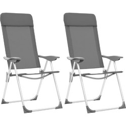 vidaXL Set Καρέκλα Παραλίας Αλουμινίου Γκρι 2τμχ 44304
