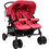 vidaXL Twin Καρότσι για Δίδυμα Red 10345