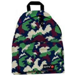 City The Drop Pixel Camo Σχολική Τσάντα Πλάτης Γυμνασίου - Λυκείου Πολύχρωμη 19217