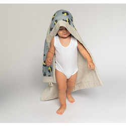 Πετσέτα για Μωρά EXTRAVAGANT OLIVE - Με απλικέ, Γκρι