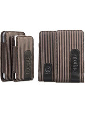 BUGATTI ΘΗΚΗ ΠΟΥΓΚΙ LEATHER TWIN STRIPED BROWN M