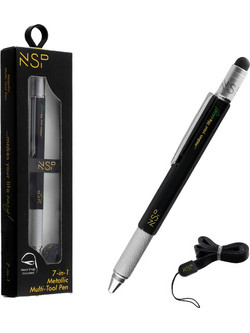 NSP ΣΤΥΛΟ 7 IN 1 METALLIC MULTI-TOOL PEN BLACK