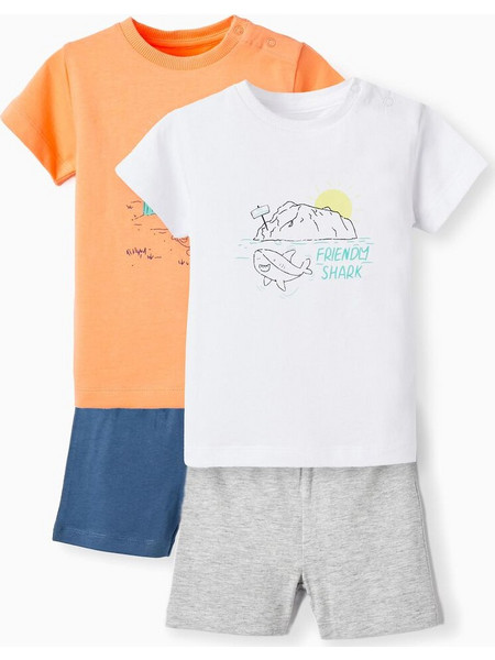 ZIPPY ΣΕΤ 2 ΠΙΖΑΜΕΣ OCEAN & DESERT ΛΕΥΚΟ 6Μ-24Μ