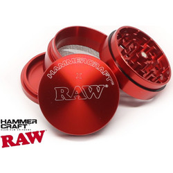 HAMMERCRAFT X RAW ALUMINIUM RED MEDIUM 56mm 4 PARTS GRINDER