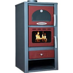 Thermosteel X60 Grey Red Ατσάλινη Ξυλόσομπα με Φούρνο 13.5kW
