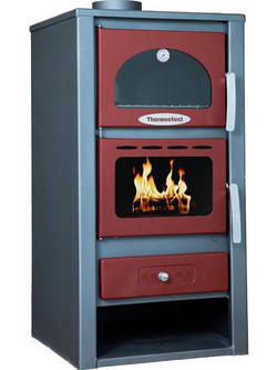 Thermosteel X60 Grey Red Ατσάλινη Ξυλόσομπα με Φούρνο 13.5kW