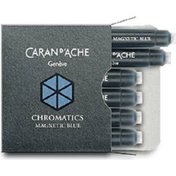 Caran D' Ache Αμπούλες Μελάνης Για Πένα Chromatics Magnetic Blue 6 Τεμ