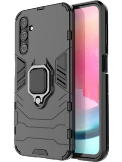 Ring Armor case for Samsung Galaxy A24 4G armored cover magnetic holder ring black