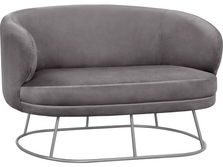 HomeMarkt Arien Διθέσιος Καναπές Βελούδινος Γκρι 125x80x84cm HM8492.01