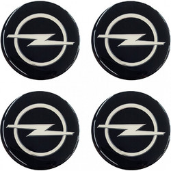 OPEL ΑΥΤΟΚΟΛΛΗΤΟ ΣΗΜΑTA ΓΙΑ ΖΑΝΤΕΣ ΑΥΤΟΚΙΝΗΤΟΥ ΜΑΥΡΟ/ΑΣΗΜΙ 5.5cm Σετ 4τμχ