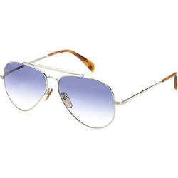 David Beckham DB 1004/S 010/08 Ανδρικά Γυαλιά Ηλίου Aviator Κοκάλινα Ασημί με Μαύρο Degradee Φακό
