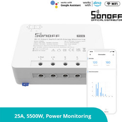GloboStar(R) 80060 SONOFF POWR3 - Wi-Fi Smart High Power Switch - 25A/5500W