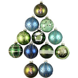 DGA - 12 pcs - Christmas Ornament box - Green/Blue (1131436) / Home and Kitchen