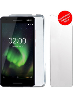 Volte-Tel Combo Nokia 2.1 TA-1086 5.5'' Tempered 0.30 + Θηκη Slimcolor WHITE