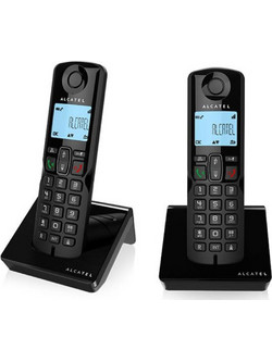 Alcatel S280 EWE Ασύρματο Τηλέφωνο Σετ Duo με Ανοιχτή Ακρόαση Μαύρο