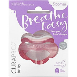 Curaprox Breath Easy Πιπίλα Σιλικόνης 0-7m Ροζ
