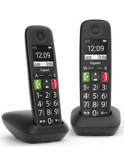 Gigaset E290 Ασύρματο Τηλέφωνο Σετ Duo για Ηλικιωμένους με Ανοιχτή Ακρόαση Μαύρο