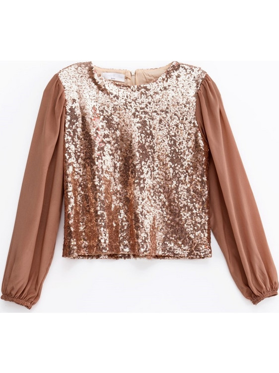 Funky Χρυσή Παιδικό T-Shirt Μακρυμάνικο Ροζ Χρυσό 224-506124-1
