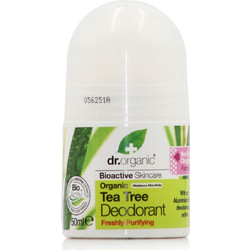 Dr. Organic Tea Tree Φυσικό Γυναικείο Αποσμητικό Roll On Χωρίς Αλουμίνιο 50ml