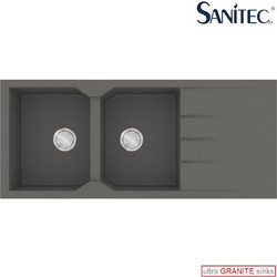 Sanitec Ultra Granite 800 Επικαθήμενος Νεροχύτης Γρανίτη Αντιστρεφόμενος Ματ Pietra 116x50cm