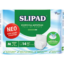 Slipad Εσώρουχα Ακράτειας Medium Πάνες Βρακάκι Ακράτειας 6 Σταγόνες 14τμχ