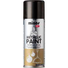 Minos Metallic Paint Σπρέι Βαφής RAL9017 Μαύρο Gloss 400ml