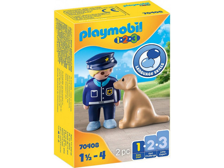 Playmobil 1-2-3 Police Officer with Dog για 1,5-4 Ετών 70408