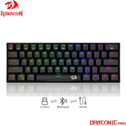 Redragon K530 Draconic Pro Ασύρματο Μηχανικό Gaming Πληκτρολόγιο 60% με Custom Brown Διακόπτες RGB Black