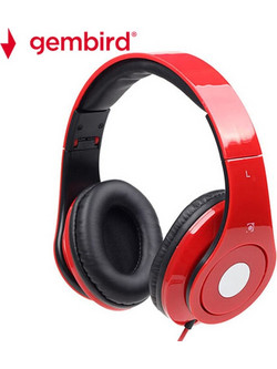 Gembird Detroit Ενσύρματα Ακουστικά Over Ear με Noise Canceling Κόκκινα