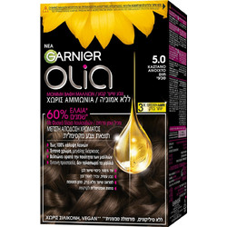 Garnier Olia 5.0 Ανοιχτό Καστανό Μόνιμη Βαφή Μαλλιών Χωρίς Αμμωνία 60ml