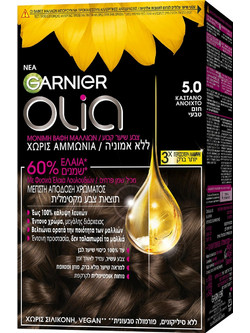 Garnier Olia 5.0 Ανοιχτό Καστανό Μόνιμη Βαφή Μαλλιών Χωρίς Αμμωνία 60ml