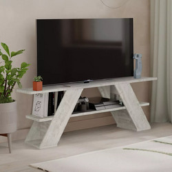 Megapap Έπιπλο Τηλεόρασης Ξύλινο Λευκό Μ120xΠ33.5xΥ40cm Farfalla GP037-0071,1