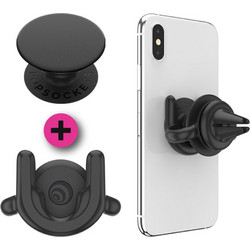 PopSockets - PopGrip + PopMount G2 Αεραγωγός Αυτοκινήτου - Μαύρο