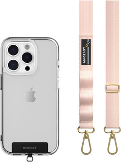 SwitchEasy MagEasy Sling Strap & Strap Card 20mm - Αποσπώμενο Λουράκι Λαιμού για Θήκες Κινητών iPhone - Blossom Pink (MPHIPH159BP23)