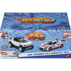 Mattel Hot Wheels Pull-Back Speeders GMC Hummer EV & Corvette C8. R HPR94