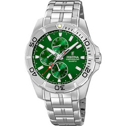 Festina Ανδρικό Ρολόι Χρονογράφος με Ασημί Μεταλλικό Μπρασελέ F20445/7